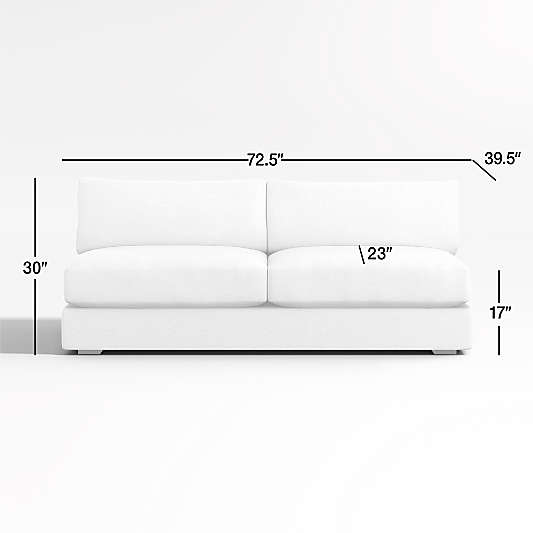 Oceanside Low Armless Sofa Sectional Piece