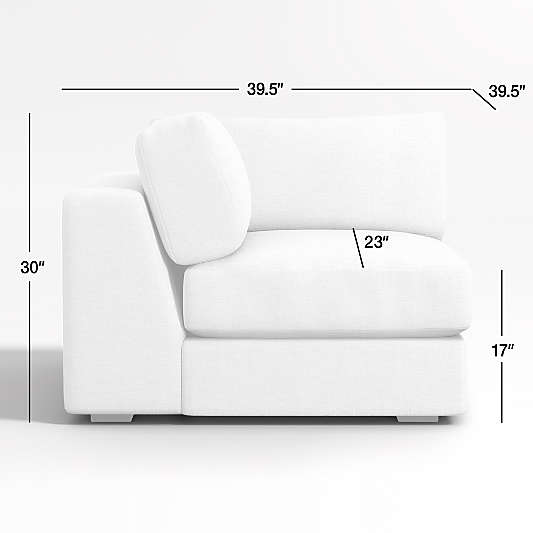 Oceanside Low Leather Corner Chair Sectional Piece