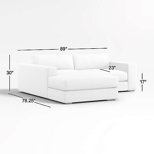 Oceanside Low Deep-Seat  2-Piece Left-Arm Chaise Sectional Sofa