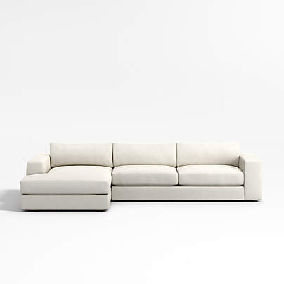 Oceanside Deep Low 2-Piece Sectional Sofa with Chaise Lounge