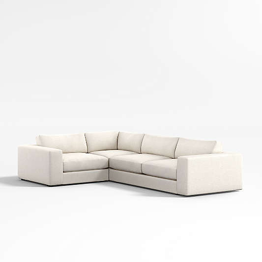 Oceanside Low Deep-Seat 3-Piece L-Shaped Sectional Sofa