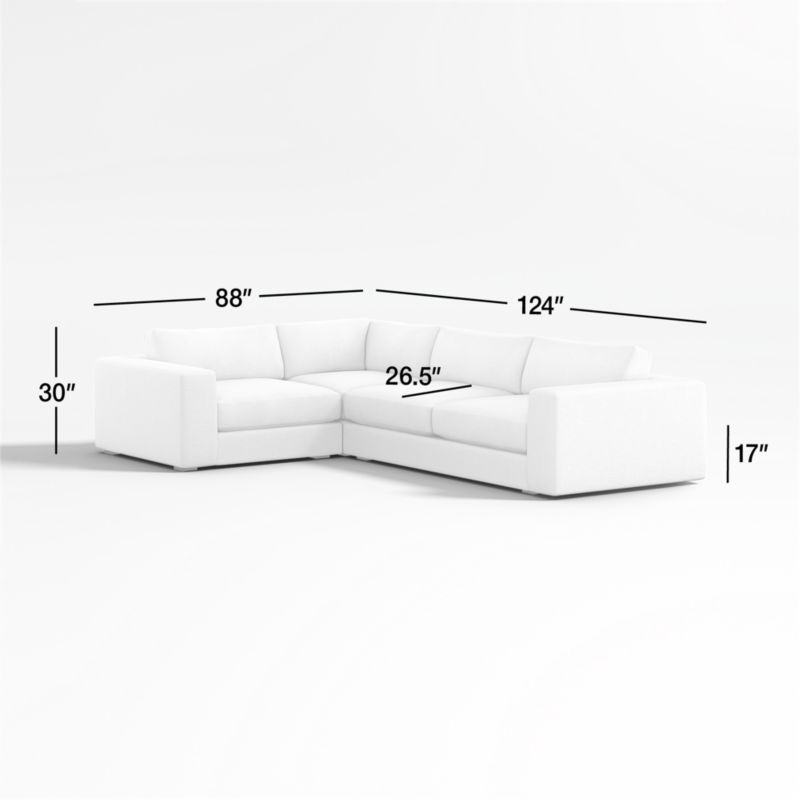 View Oceanside Low Deep-Seat 3-Piece L-Shaped Sectional Sofa - image 2 of 13