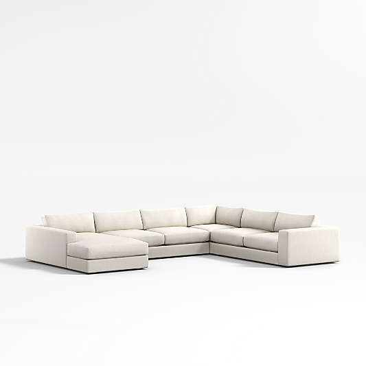 Oceanside Low Deep-Seat 4-Piece L-Shaped Sectional Sofa