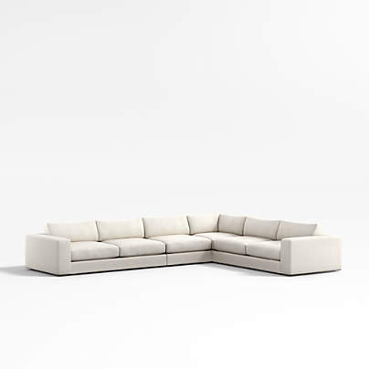 Oceanside Deep Low 4-Piece L-Shaped Sectional Sofa