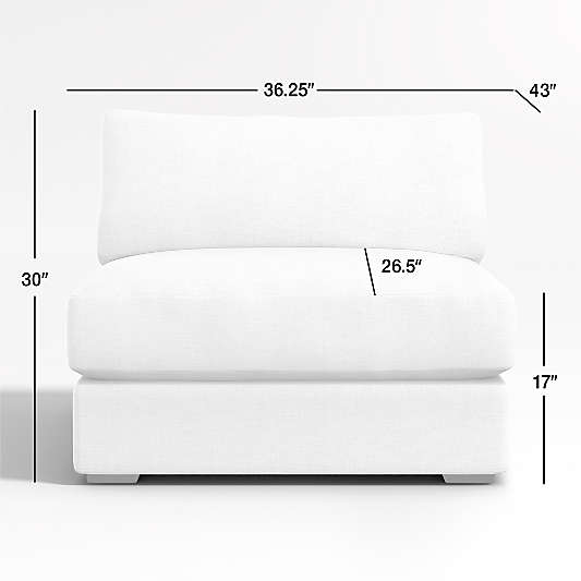 Oceanside Deep Low Armless Chair Sectional Piece