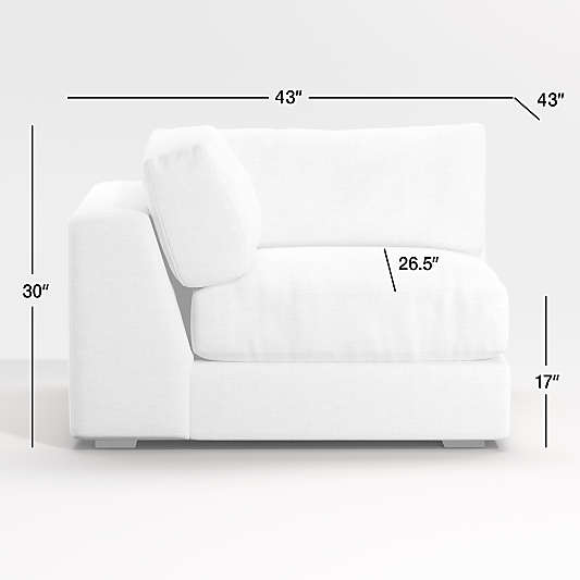 Oceanside Deep Low Leather Corner Chair Sectional Piece
