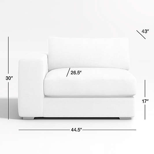 Oceanside Deep Low Left-Arm Chair Sectional Piece