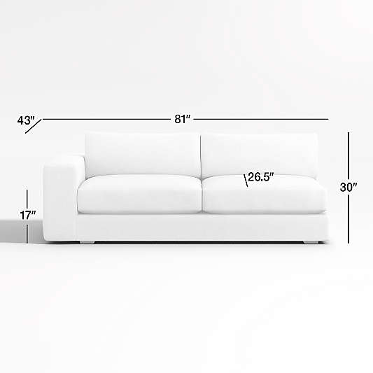 Oceanside Deep Low Left-Arm Sofa Sectional Piece