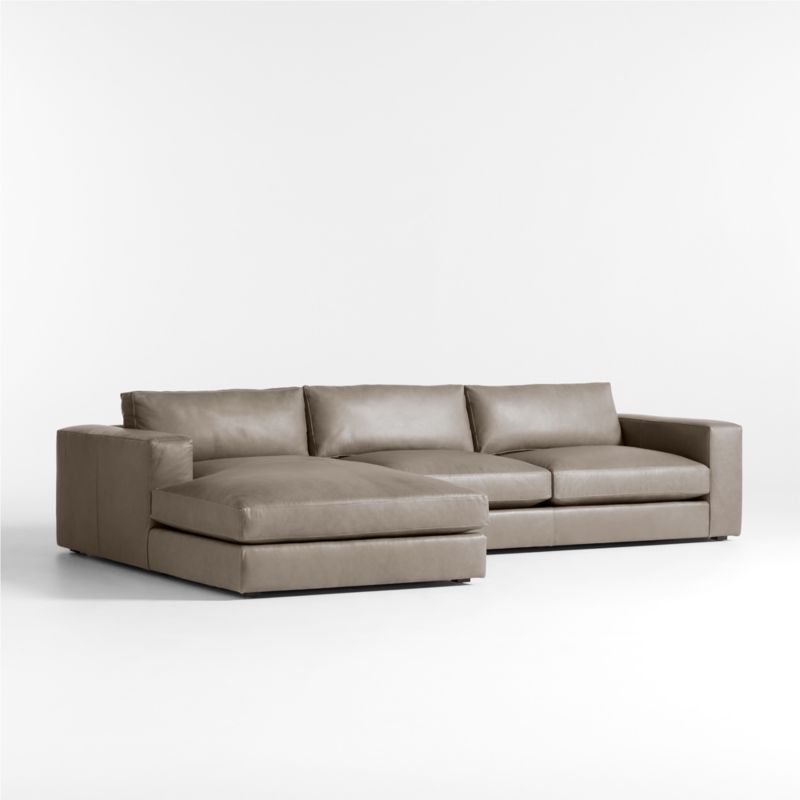 Oceanside Low Leather 2-Piece Left-Arm Chaise Sectional Sofa - image 4 of 8