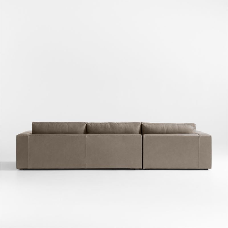 Oceanside Low Leather 2-Piece Left-Arm Chaise Sectional Sofa - image 6 of 8