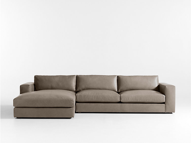 Oceanside Low Deep Leather Sectional Sofas