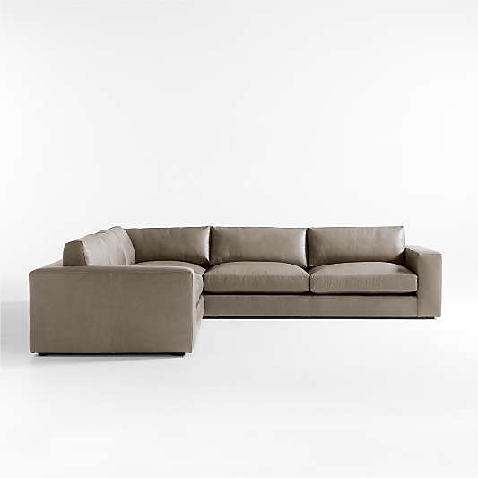 Oceanside Low Leather 3-Piece Corner Sectional Sofa