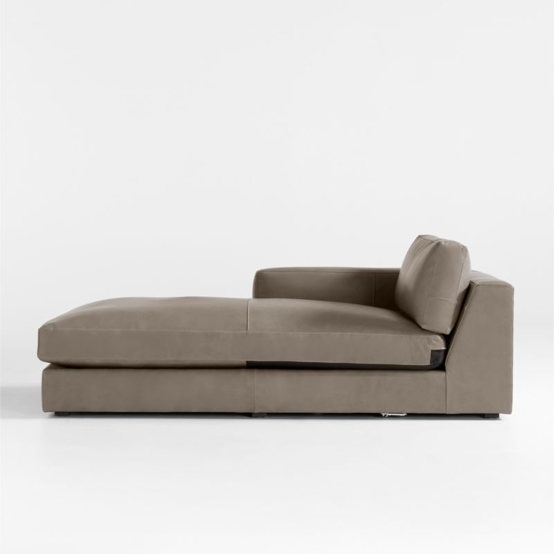 Oceanside Low Leather Deep-Seat Left-Arm Chaise - image 0 of 1