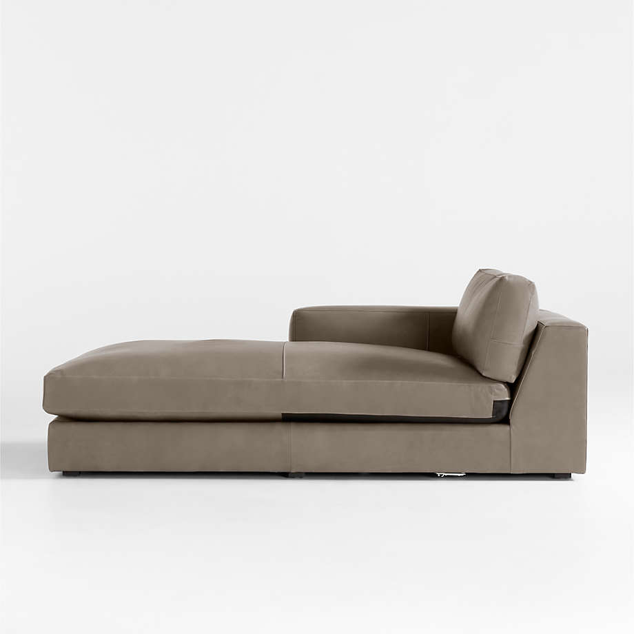 Oceanside Leather LeftArm Chaise Crate & Barrel