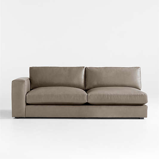 Oceanside Low Leather Deep-Seat Left-Arm Sofa