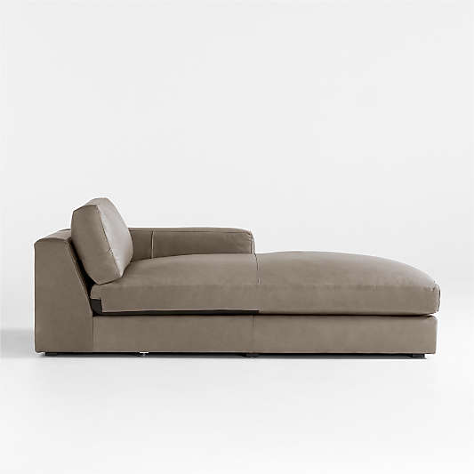 Oceanside Low Leather Deep-Seat Right-Arm Chaise