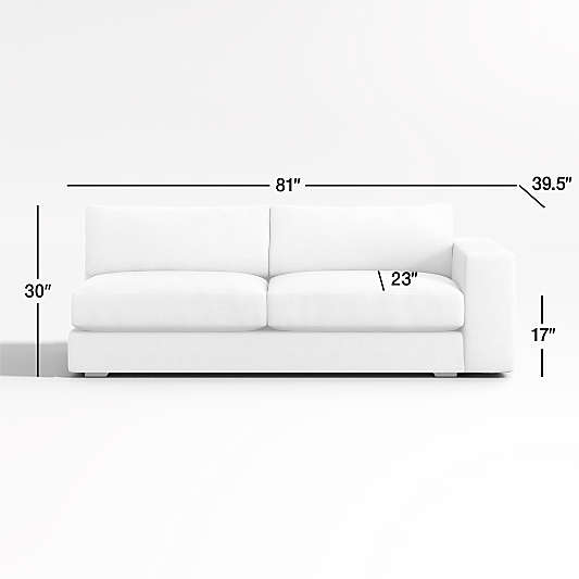 Oceanside Low Leather Right-Arm Sofa Sectional Piece