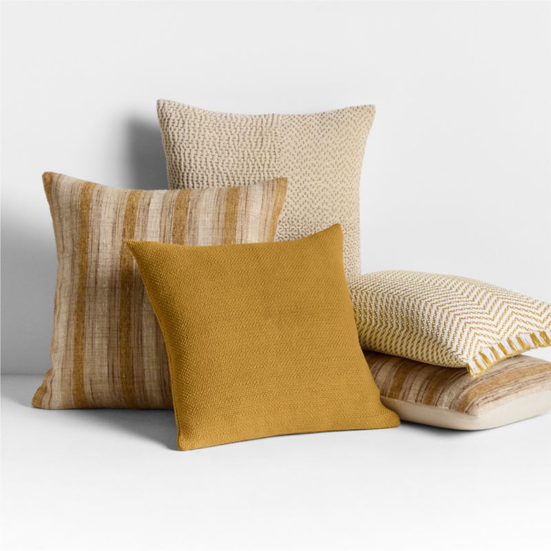 Gracinha Zigzag Fringe Organic Cotton 22"x15" Moroccan Ocher Throw Pillow with Down-Alternative Insert - image 4 of 5