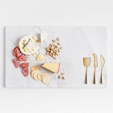 View Octavia Large Marble Board with Cheese Knives details