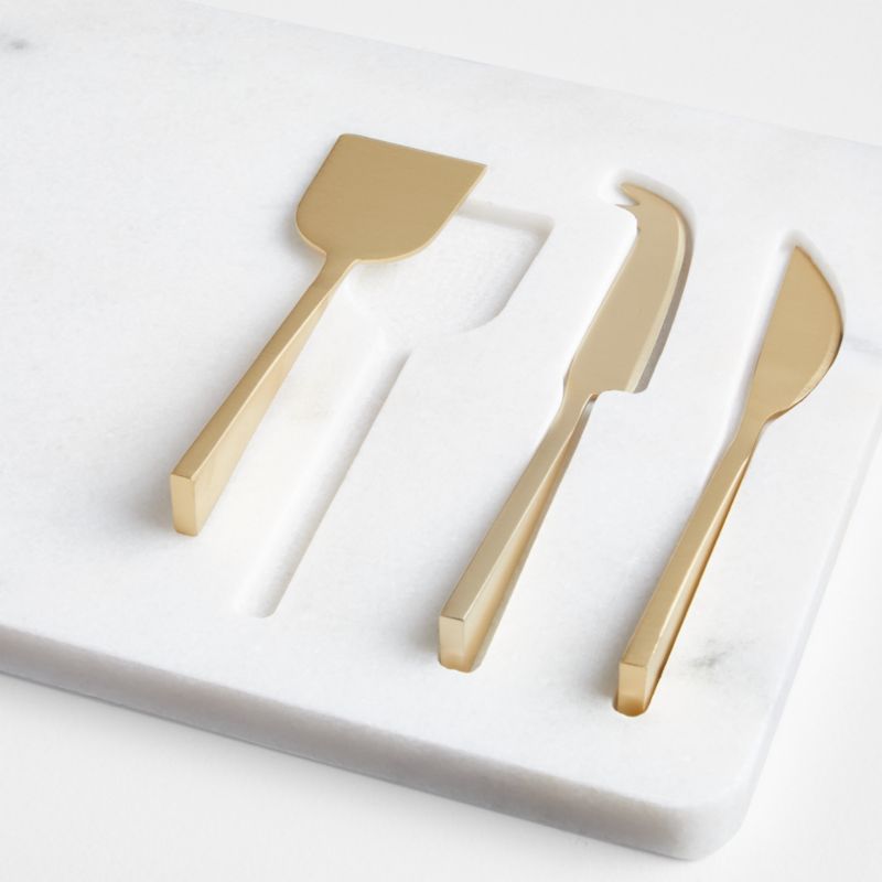 Octavia Small Marble Serving Board With Cheese Knives - image 2 of 3