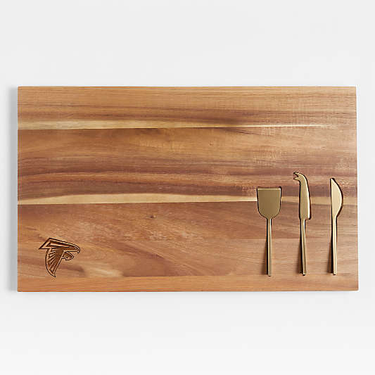 NFL Atlanta Falcons Octavia Large Wood Board with Cheese Knives