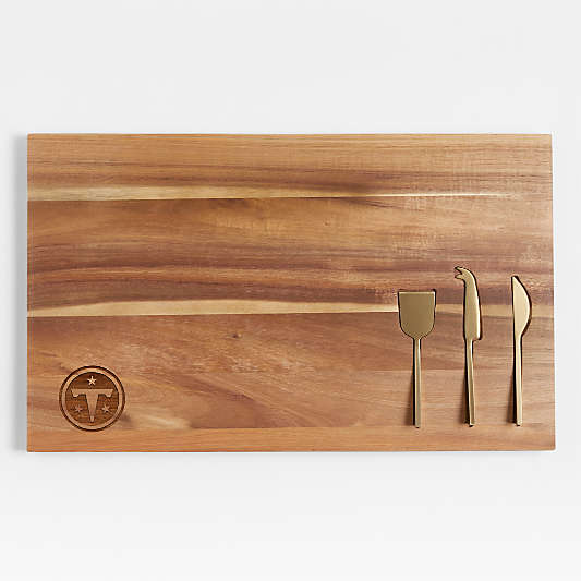 NFL Tennessee Titans Octavia Large Wood Board with Cheese Knives