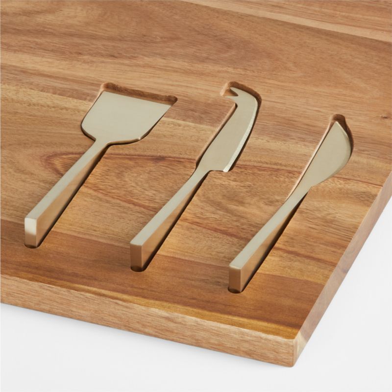 Octavia Large Wood Board with Cheese Knives - image 1 of 2