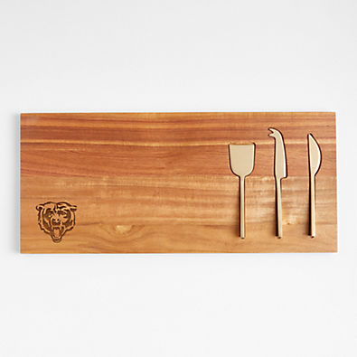 View NFL Chicago Bears Octavia Small Wood Serving Board With Cheese Knives details