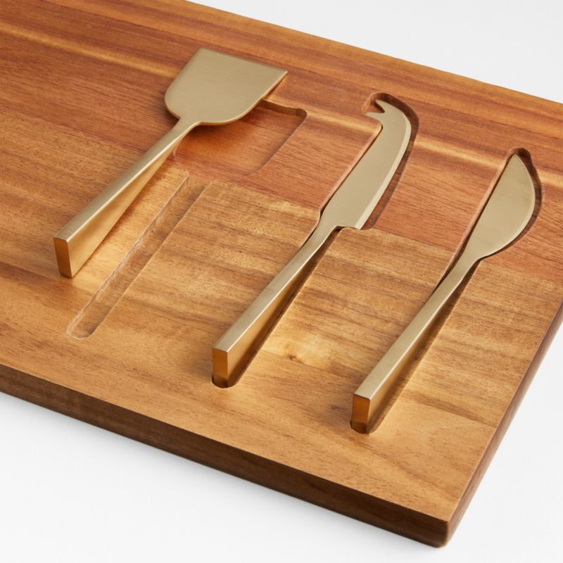 Octavia Small Wood Serving Board With Cheese Knives - image 2 of 4