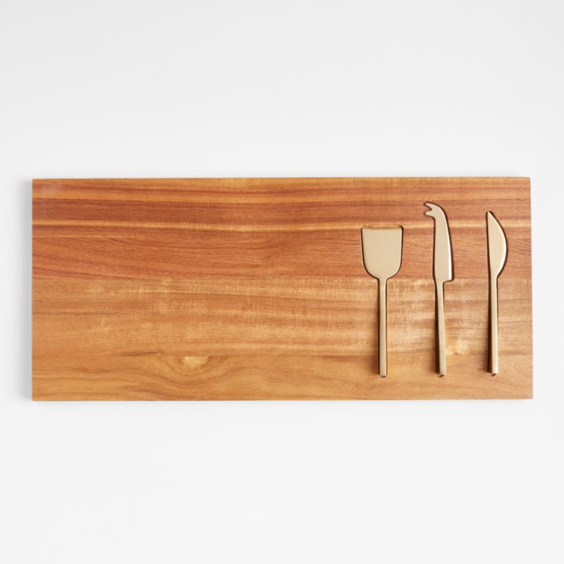 Octavia Small Wood Serving Board With Cheese Knives - image 0 of 4