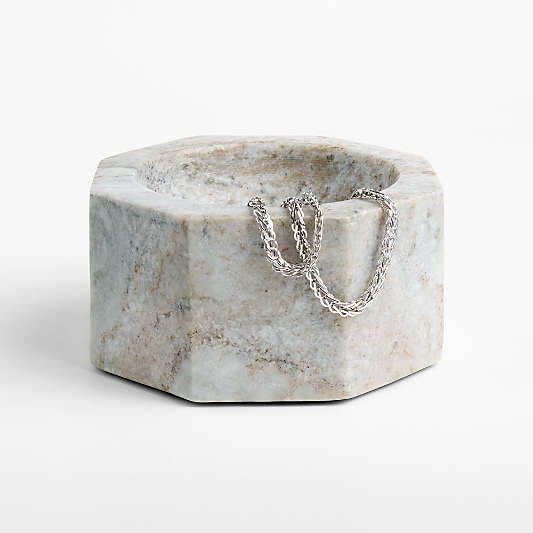 Octagon Marble Decorative Catchall Tray