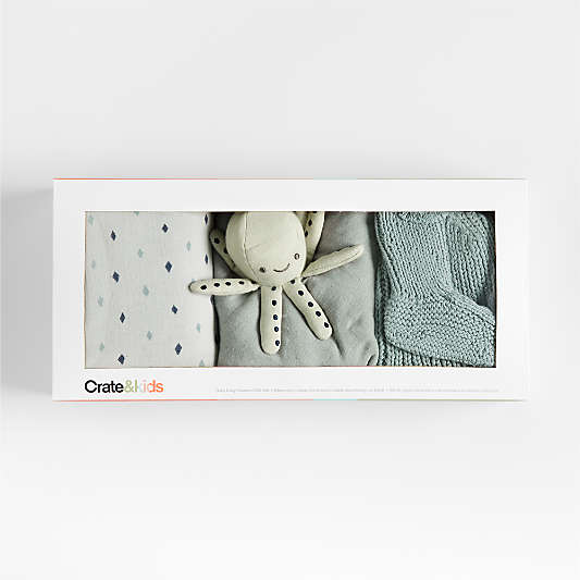 Octopus 4-Piece Organic Baby Swaddle Gift Set