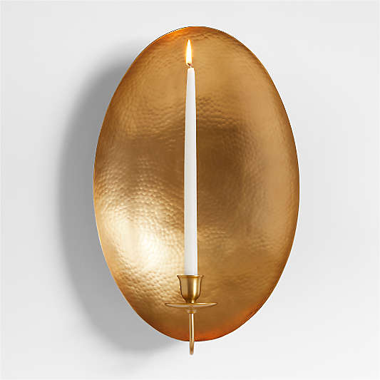 Odate Brass Hammered Metal Wall Sconce