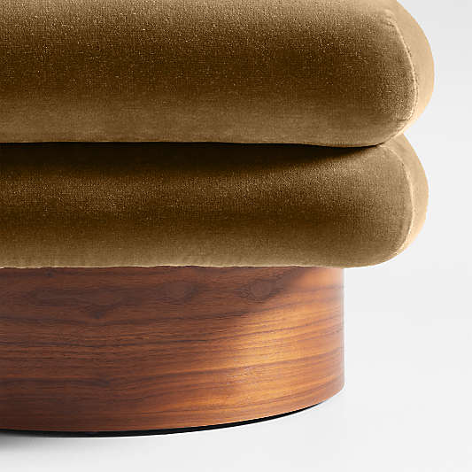 Odeon Ochre Brown Velvet Swivel Accent Chair