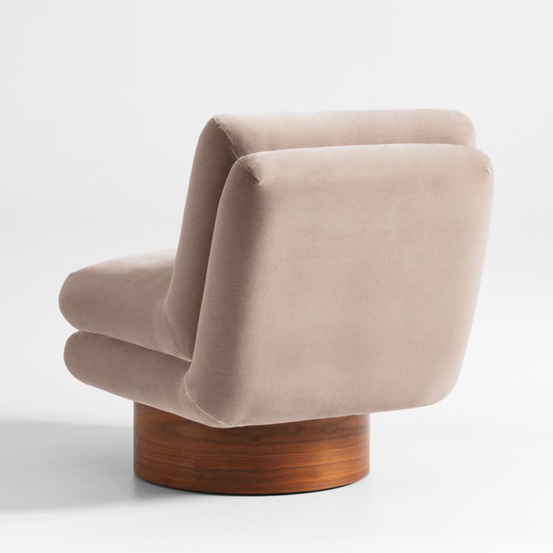 Odeon Taupe Brown Velvet Swivel Accent Chair - image 7 of 10