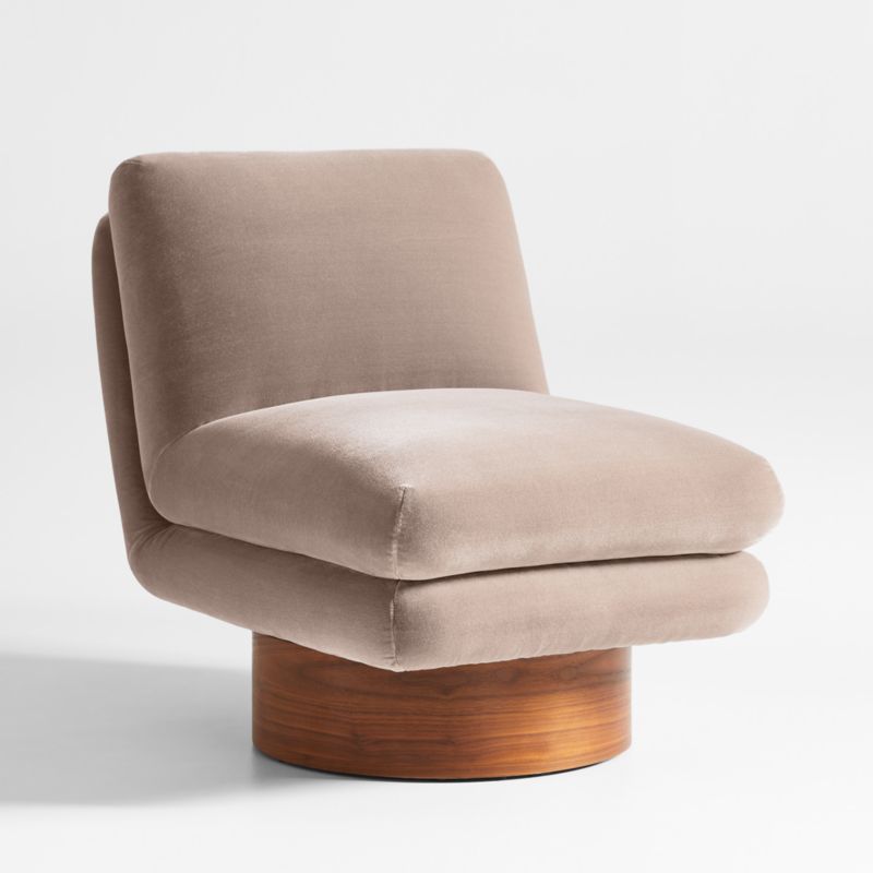 Odeon Taupe Brown Velvet Swivel Accent Chair - image 0 of 10