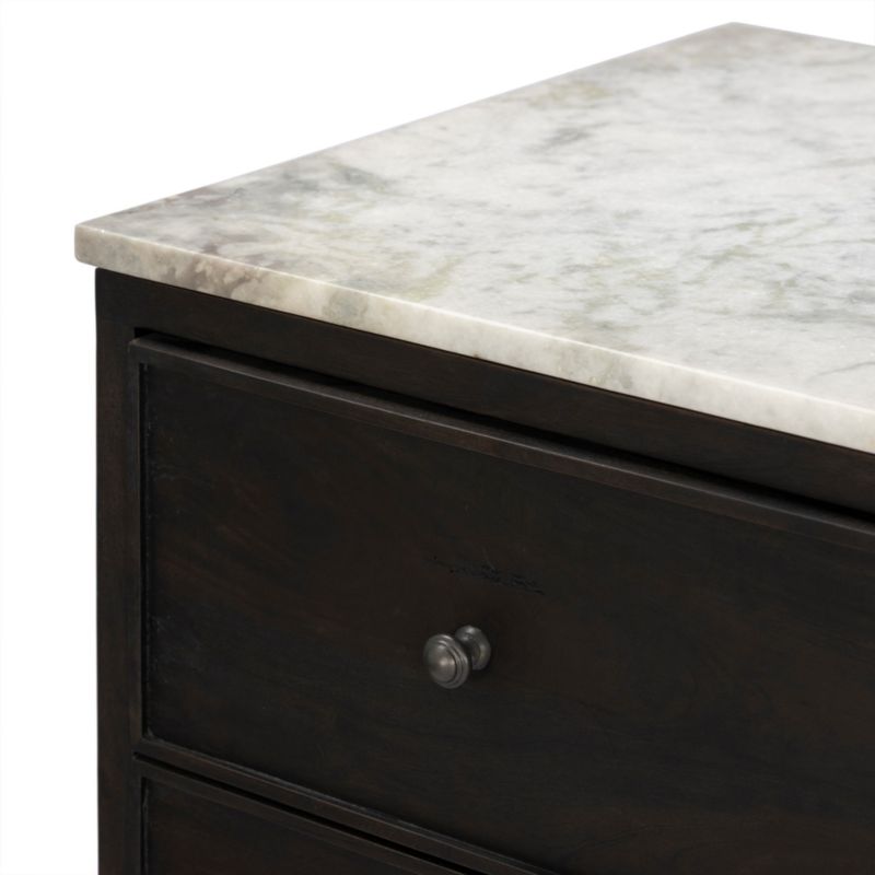Odette 65" Dark Grey Wood and Marble 6-Drawer Dresser - image 5 of 7