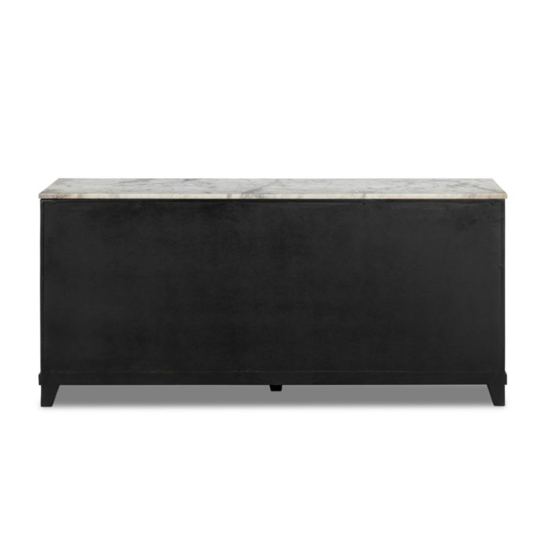 Odette 65" Dark Grey Wood and Marble 6-Drawer Dresser - image 4 of 7