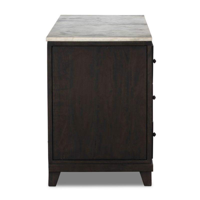 Odette 65" Dark Grey Wood and Marble 6-Drawer Dresser - image 3 of 7