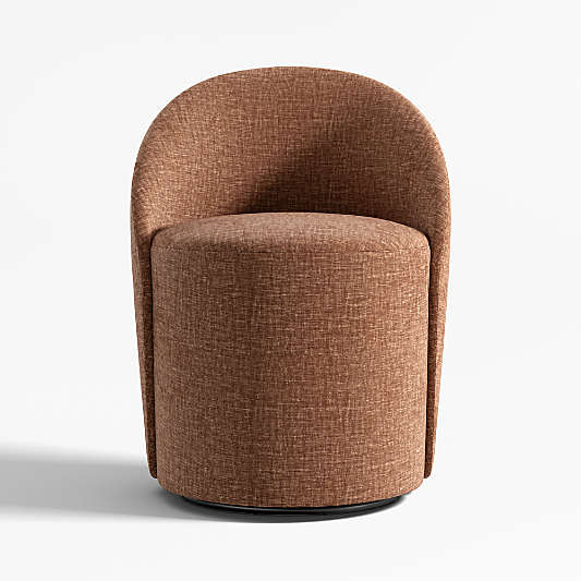 Odette Sienna Upholstered Swivel Dining Chair