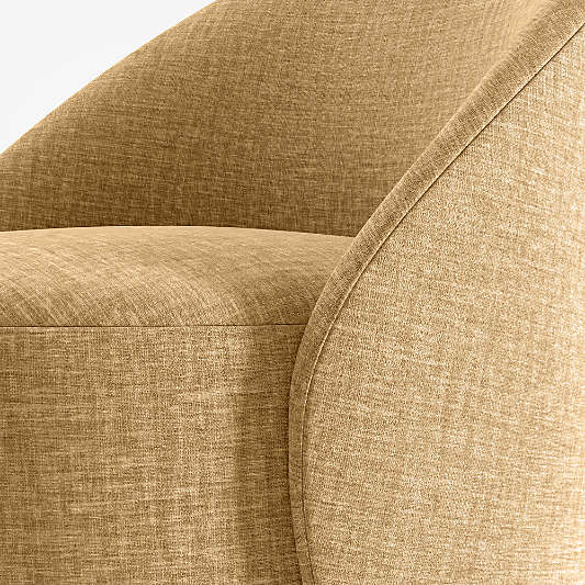 Odette Camel Ochre Upholstered Swivel Dining Chair