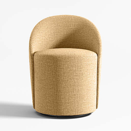 Odette Camel Ochre Upholstered Swivel Dining Chair