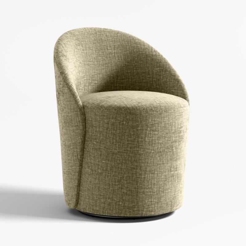 Odette Olive Green Upholstered Swivel Dining Chair - image 2 of 6