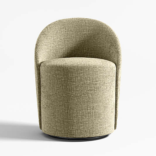 Odette Olive Green Upholstered Swivel Dining Chair