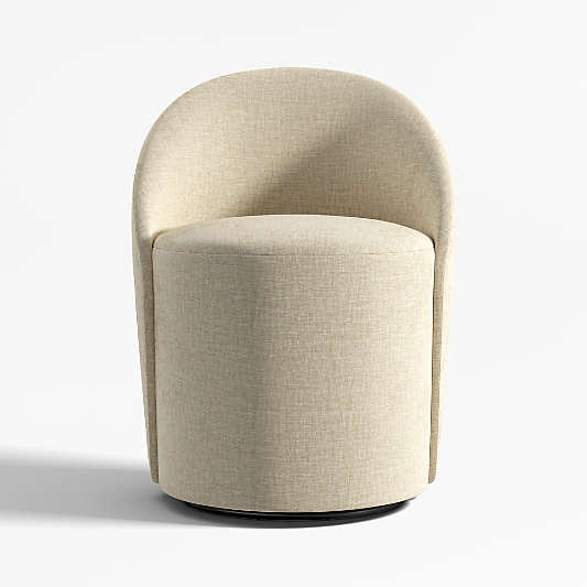 Odette Sand Upholstered Swivel Dining Chair