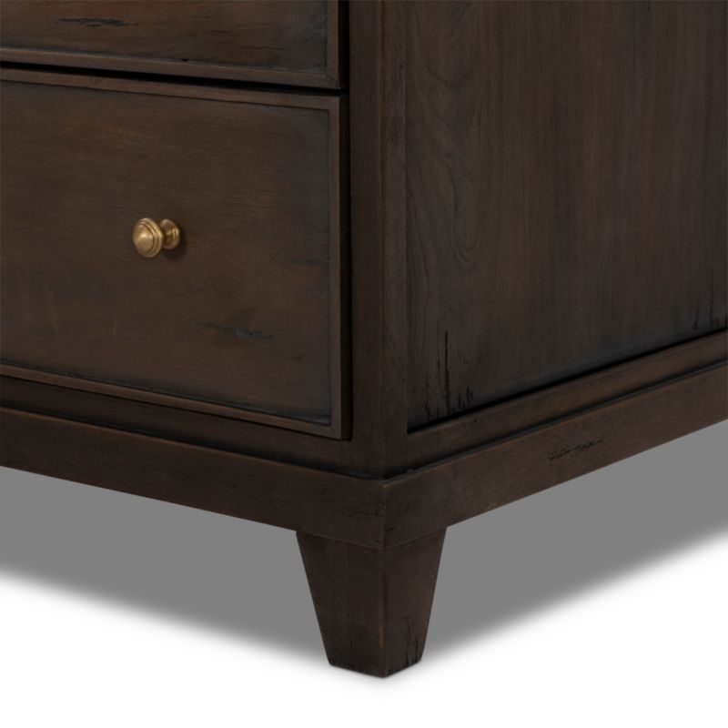 Odette 65" Warm Brown Wood and Marble 6-Drawer Dresser - image 6 of 7