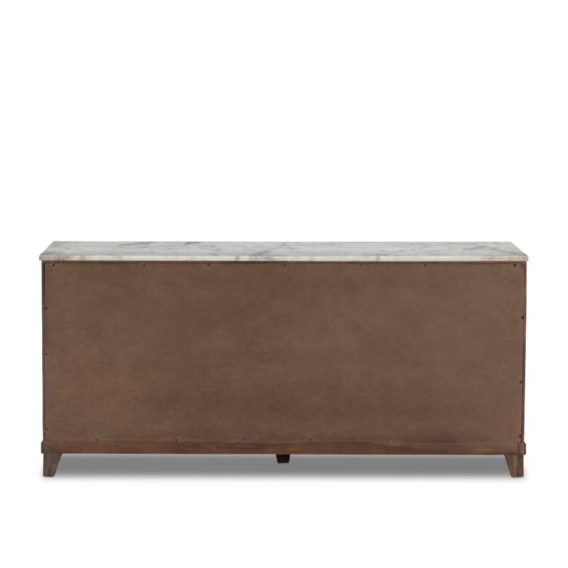 Odette 65" Warm Brown Wood and Marble 6-Drawer Dresser - image 4 of 7