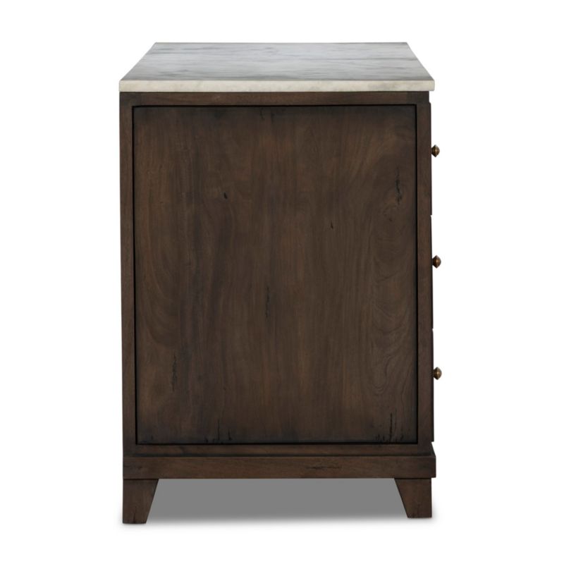 Odette 65" Warm Brown Wood and Marble 6-Drawer Dresser - image 3 of 7