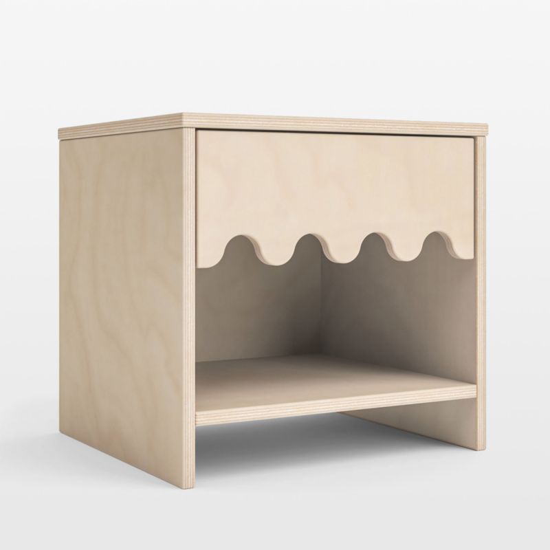 Oeuf 19" Moss Birch Wood Kids Nightstand with Drawer - image 4 of 5