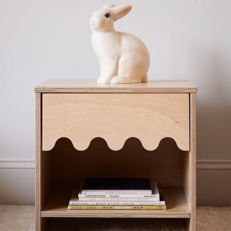 Oeuf 19" Moss Birch Wood Kids Nightstand with Drawer - image 1 of 5